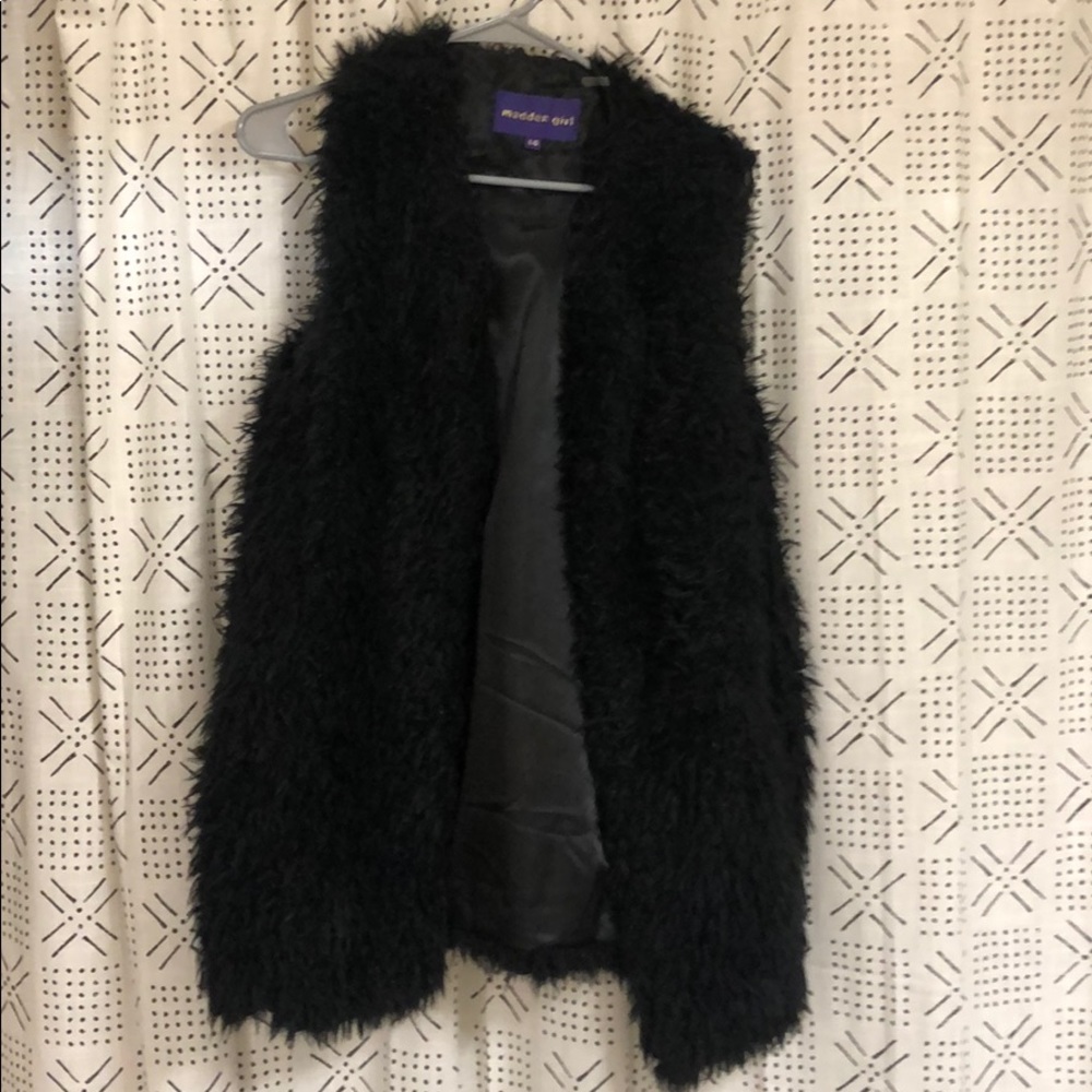 Madden girl fur vest - black
